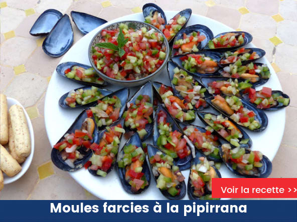 Moules farcies à la pipirrana